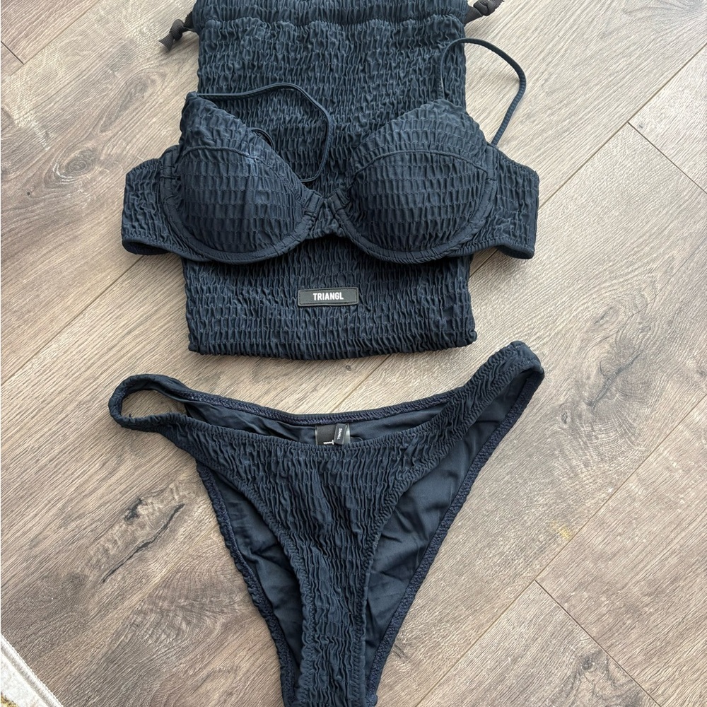 Triangl Swimwear Navy Blue Bikini Set